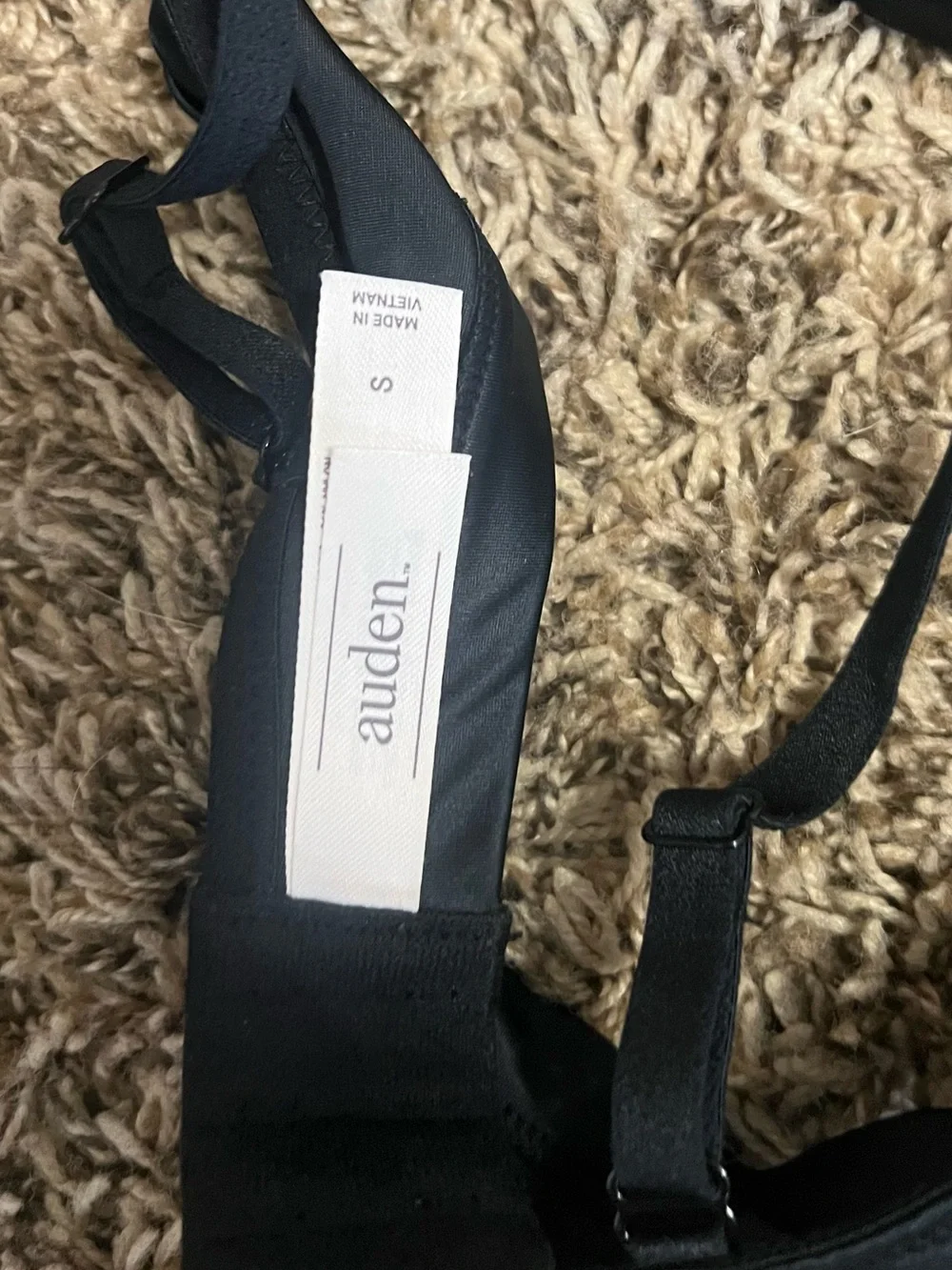 Auden Black Satin Triangle Bralette